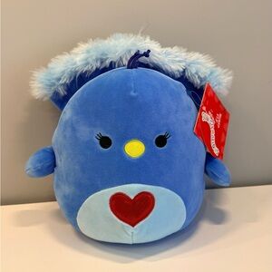 8” Blue exclusive Peacock Squishmallow with Fluffy Accent